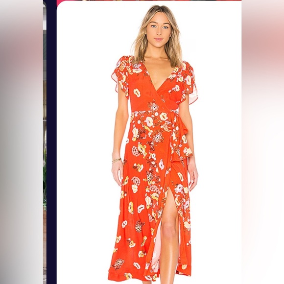 Free People Jess Floral Wrap Maxi Dress Flower - Picture 5 of 15